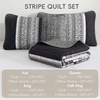 image:imageCottolester Quilt Queen Size Green Patchwork Striped Quilt Set 3 Pieces Soft Lightweight Bedspread Coverlet Bedding Set for All Season 96x90Black