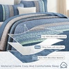 image:imageCottolester Quilt Queen Size Green Patchwork Striped Quilt Set 3 Pieces Soft Lightweight Bedspread Coverlet Bedding Set for All Season 96x90Blue