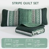 image:imageCottolester Quilt Queen Size Green Patchwork Striped Quilt Set 3 Pieces Soft Lightweight Bedspread Coverlet Bedding Set for All Season 96x90Green