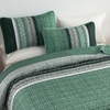 image:imageCottolester Quilt Queen Size Green Patchwork Striped Quilt Set 3 Pieces Soft Lightweight Bedspread Coverlet Bedding Set for All Season 96x90Green