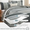 image:imageCottolester Quilt Queen Size Green Patchwork Striped Quilt Set 3 Pieces Soft Lightweight Bedspread Coverlet Bedding Set for All Season 96x90Grey