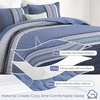 image:imageCottolester Quilt Queen Size Green Patchwork Striped Quilt Set 3 Pieces Soft Lightweight Bedspread Coverlet Bedding Set for All Season 96x90Navy Blue