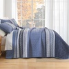 image:imageCottolester Quilt Queen Size Green Patchwork Striped Quilt Set 3 Pieces Soft Lightweight Bedspread Coverlet Bedding Set for All Season 96x90Navy Blue