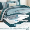 image:imageCottolester Quilt Queen Size Green Patchwork Striped Quilt Set 3 Pieces Soft Lightweight Bedspread Coverlet Bedding Set for All Season 96x90Teal