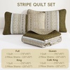 image:imageCottolester Queen Quilt Bedding SetTaupe Grey Patchwork Striped Bedspread Coverlet Set Queen3 Pieces Soft Lightweight Boho Quilt Set for All Season 96x90Brown