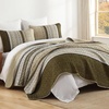 image:imageCottolester Queen Quilt Bedding SetTaupe Grey Patchwork Striped Bedspread Coverlet Set Queen3 Pieces Soft Lightweight Boho Quilt Set for All Season 96x90Brown