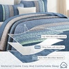 image:imageCottolester Queen Quilt Bedding SetTaupe Grey Patchwork Striped Bedspread Coverlet Set Queen3 Pieces Soft Lightweight Boho Quilt Set for All Season 96x90Blue