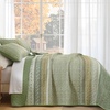 image:imageCottolester Queen Quilt Bedding SetTaupe Grey Patchwork Striped Bedspread Coverlet Set Queen3 Pieces Soft Lightweight Boho Quilt Set for All Season 96x90Sage Green