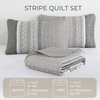 image:imageCottolester Queen Quilt Bedding SetTaupe Grey Patchwork Striped Bedspread Coverlet Set Queen3 Pieces Soft Lightweight Boho Quilt Set for All Season 96x90Taupe Grey
