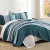 image:imageCottolester Queen Quilt Bedding SetTaupe Grey Patchwork Striped Bedspread Coverlet Set Queen3 Pieces Soft Lightweight Boho Quilt Set for All Season 96x90Teal