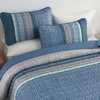 image:imageCottolester Queen Quilt Bedding SetTaupe Grey Patchwork Striped Bedspread Coverlet Set Queen3 Pieces Soft Lightweight Boho Quilt Set for All Season 96x90Blue