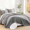 image:imageCottolester Queen Quilt Bedding SetTaupe Grey Patchwork Striped Bedspread Coverlet Set Queen3 Pieces Soft Lightweight Boho Quilt Set for All Season 96x90Taupe Grey