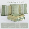 image:imageCottolester Queen Quilt Bedding SetTaupe Grey Patchwork Striped Bedspread Coverlet Set Queen3 Pieces Soft Lightweight Boho Quilt Set for All Season 96x90Sage Green