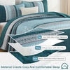 image:imageCottolester Queen Quilt Bedding SetTaupe Grey Patchwork Striped Bedspread Coverlet Set Queen3 Pieces Soft Lightweight Boho Quilt Set for All Season 96x90Teal
