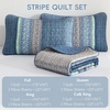 image:imageCottolester Queen Quilt Bedding SetTaupe Grey Patchwork Striped Bedspread Coverlet Set Queen3 Pieces Soft Lightweight Boho Quilt Set for All Season 96x90Blue