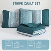 image:imageCottolester Queen Quilt Bedding SetTaupe Grey Patchwork Striped Bedspread Coverlet Set Queen3 Pieces Soft Lightweight Boho Quilt Set for All Season 96x90Teal