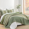 image:imageCottolester Queen Quilt Bedding SetTaupe Grey Patchwork Striped Bedspread Coverlet Set Queen3 Pieces Soft Lightweight Boho Quilt Set for All Season 96x90Sage Green