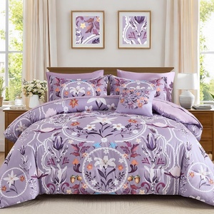 image:imageQueen Size 8 Piece Bed in a BagFloral Botanical Khaki Comforter SetQueen Bed Set with Comforter and SheetsFarmhouse Vintage ComforterPurple